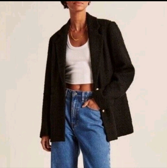 Abercrombie & Fitch Blazer Womens Size XS P Black Capsule Quiet Luxury Office - Picture 1 of 9